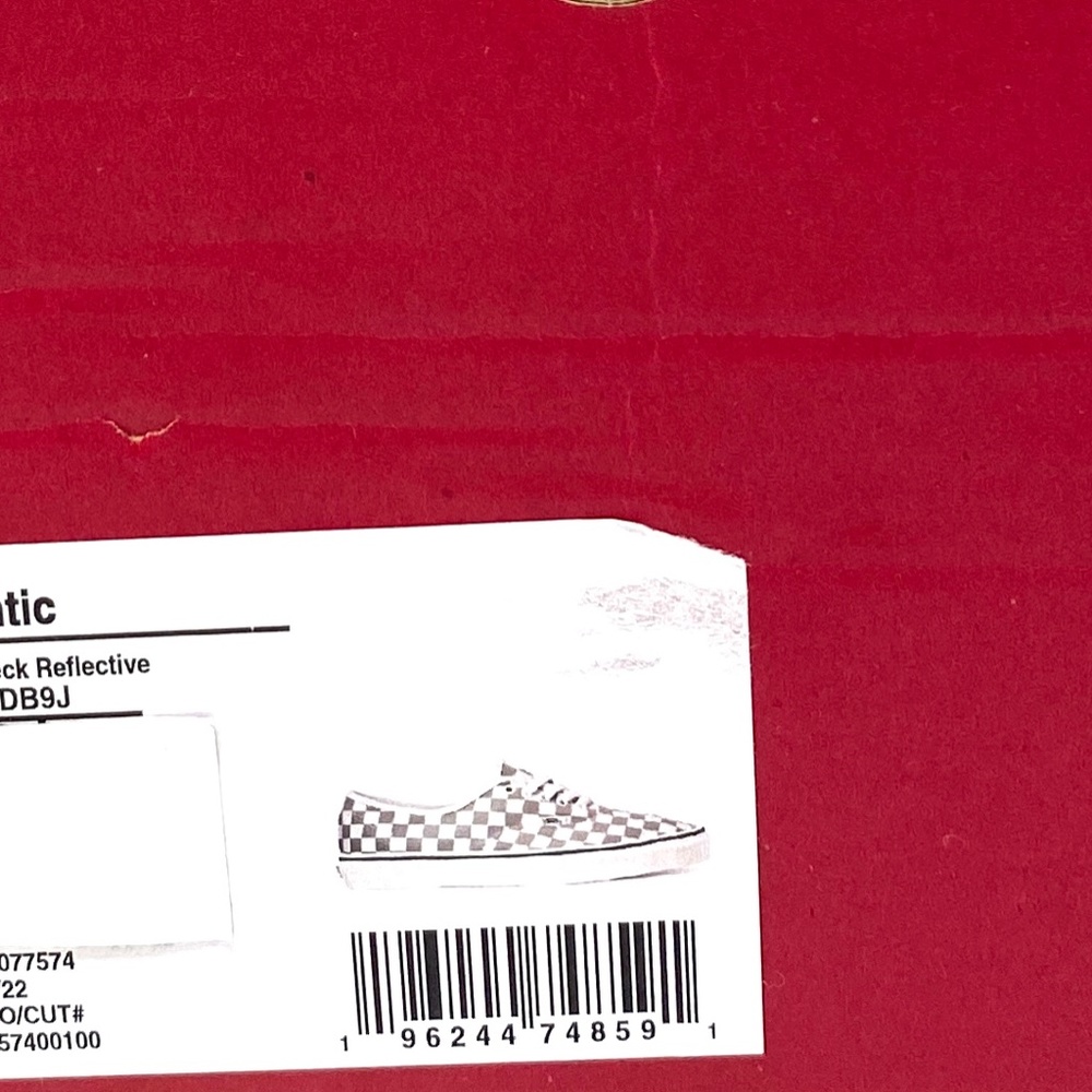 VANS Authentic Check Low Top Gray Women's Canvas Skate Sneakers Size VN0A5KRDB9J - Picture 9 of 10